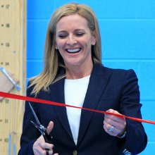 Gabby Logan opens the Jubilee Sports Hall
